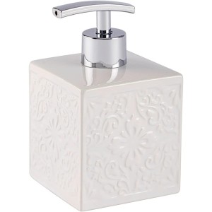 Wenko Cordoba 22650100 Soap Dispenser Liquid Soap Dispenser, Detergent Dispenser Capacity 0.5 l, ceramic, 8.5 x 13 x 8.5 cm