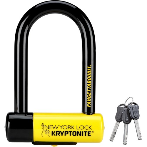 Kryptonite New York Fahgettaboudit Mini Bike Lock, Yellow, Small, yellow, s