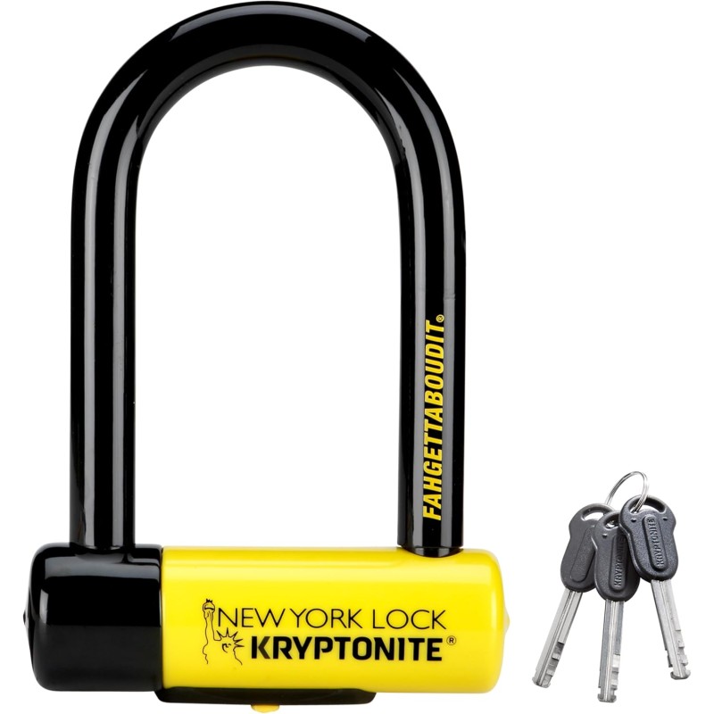 Kryptonite New York Fahgettaboudit Mini Bike Lock, Yellow, Small, yellow, s