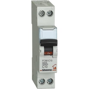 BTicino Industrial FP btdin45 Circuit, Breaker, C10, 1P + N, 1 m, 4500 A, SFC881C10