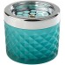 APS Wind Ashtray, Ashtray, Chrome-Plated Metal, Frosted Glass, with Bayonet Clasp, Diameter 9.5 cm, Height 8 cm, Light Blue