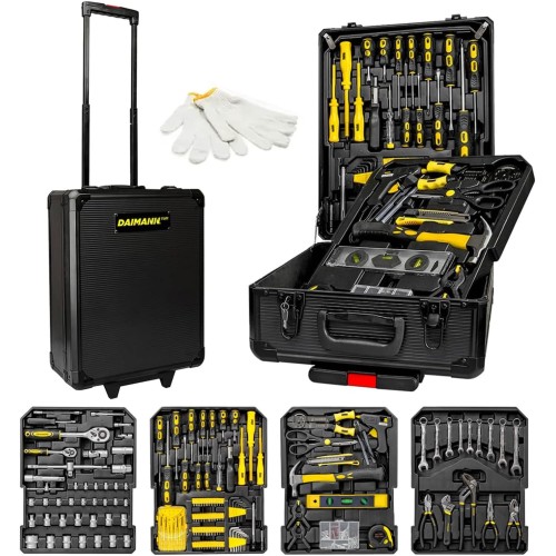 416 Piece Tool Set, Steel, Trolley Case with 4 Drawers and Trays