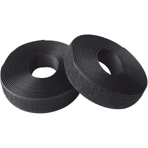 11 inches (25mm) 5 Yards Sew on Hook + Loop Loop Sew （Black）