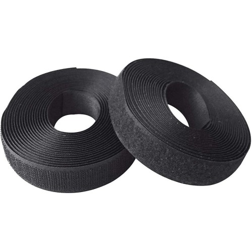 11 inches (25mm) 5 Yards Sew on Hook + Loop Loop Sew （Black）
