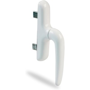 Amig - Window Handle for Tilt, Casement or Casement Window | Aluminium Base and PVC Cover | Without Square | Dimensions: 172 x 27 mm | Height: 59 mm | Colour: White