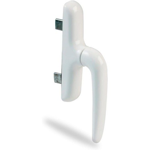 Amig - Window Handle for Tilt, Casement or Casement Window | Aluminium Base and PVC Cover | Without Square | Dimensions: 172 x 27 mm | Height: 59 mm | Colour: White