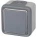 Legrand, 191502 Plexo – Wall Switch - Push-button switch from the Plexo range, waterproof, outdoor, water-resistant (IP55), grey