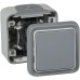 Legrand, 191502 Plexo – Wall Switch - Push-button switch from the Plexo range, waterproof, outdoor, water-resistant (IP55), grey