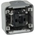 Legrand, 191502 Plexo – Wall Switch - Push-button switch from the Plexo range, waterproof, outdoor, water-resistant (IP55), grey