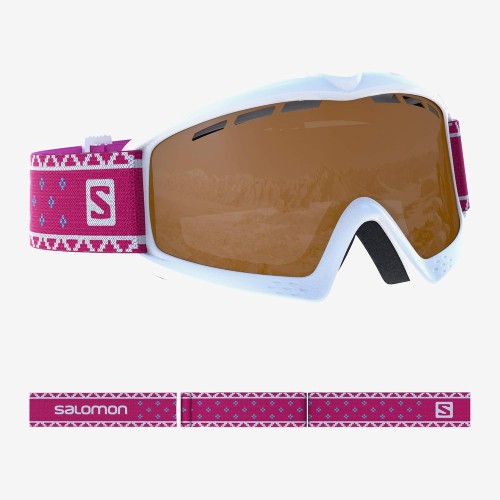 Salomon, Child (3-6 years) Ski Goggles, Cloudy Weather, Tonic Orange Lens (Interchangeable), Airflow System, KIWI ACCESS, White, L39911100