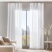 Deconovo Set of 2 Transparent Voile Eyelet Curtains, 229 x 140 cm, White