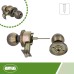 Amig - Knob Ball Set | Emergency System from Outside and Locking from Inside | Mortice Lock 60/70 mm | Square Edge | Brass | Matte Gold | For 35 to 45 cm Thick Doors