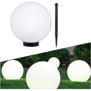 Зелено-синя слънчева LED лампа за градина, свободностояща, кръгла, бяла, многоцветна (1 брой - 20 см)
