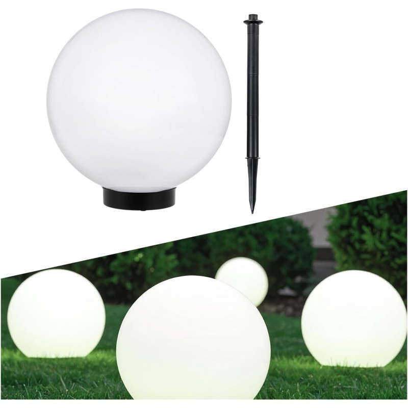 Green Blue Solar LED Light Garden Freestanding Lamp Ball Round White Multicolor (White 1 pcs - 20cm)