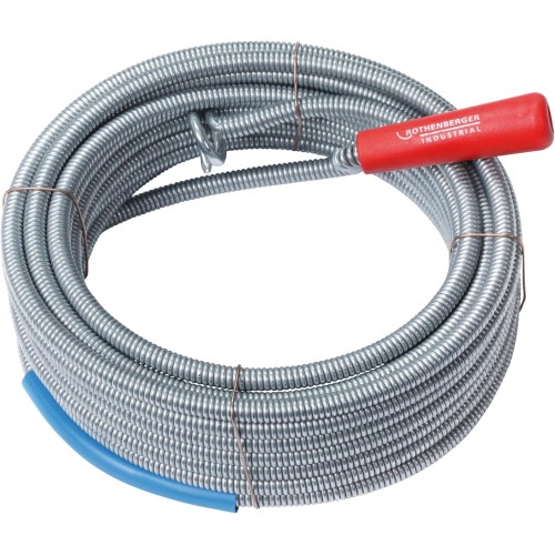 Rothenberger Industrial 072986E Spiral Drain Unblocker with Long Hanging Head 10 m, Grey