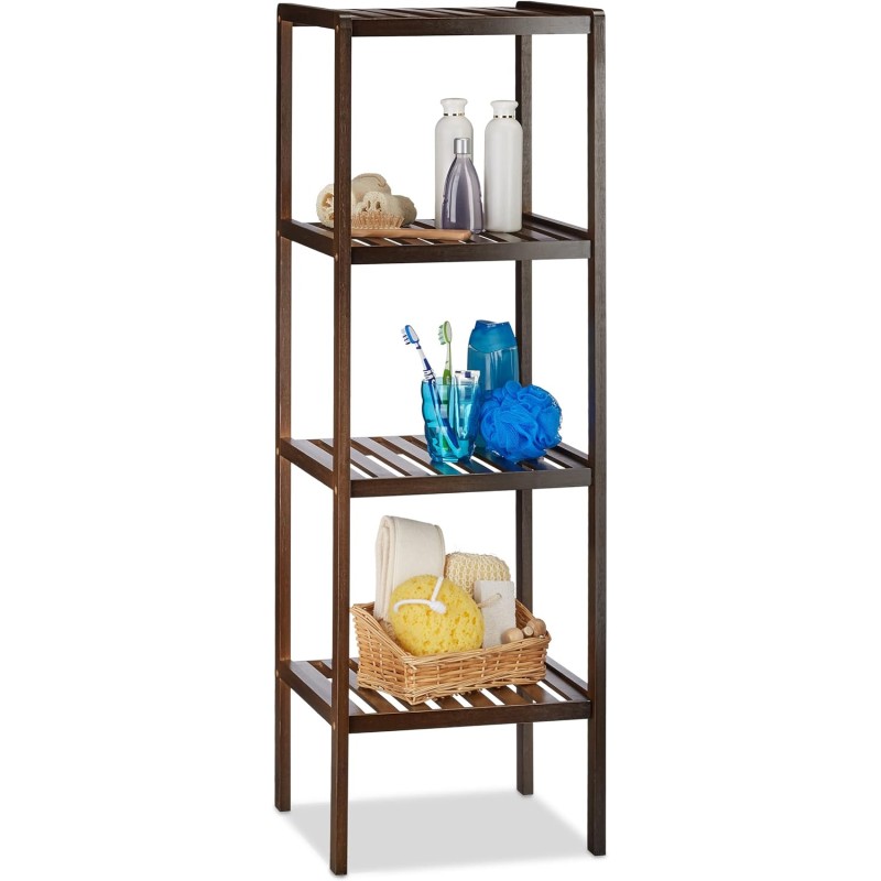 Relaxdays Bamboo Bathroom Shelf
