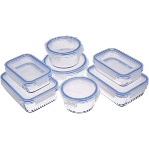 AmazonBasics - Food containers made of glass for food, with lid, 7-piece set