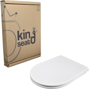 King Seat Toilet Seat for Ideal Standard Esedra (Old Model) – Urea Thermosetting 100% Made in Italy, Top Mount, White, High Quality
