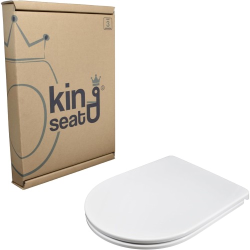 King Seat Toilet Seat for Ideal Standard Esedra (Old Model) – Urea Thermosetting 100% Made in Italy, Top Mount, White, High Quality
