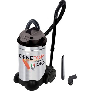 Ribimex PRCEN014PRO Cenetop Pro Professional Ash Vacuum Cleaner 1200W-30L with Automatic Filter Cleaning, Grey/Black