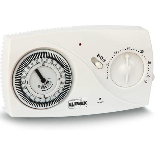 VEMER VE618500 CM100 Programmable Room Thermostat with Daily Programme, Battery Operated, Easy to Install, White