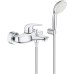 GROHE Einhebel-Wannenbatterie Eurostyle 23729 mit Wandhalterset Hebel geschl. chrom