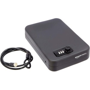 Amazon Basics portable security box with combination lock, large.
