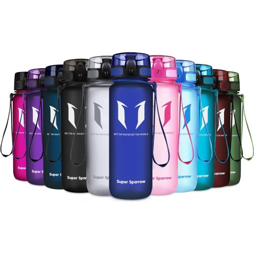 Super Sparrow Drinking Bottle, Tritan Water Bottle, 350 ml, 500 ml, 750 ml, 1000 ml, BPA-Free, Ideal Sports Bottle, for Sports, Bike, Fitness, University or Outdoors, Lightweight, Sustainable