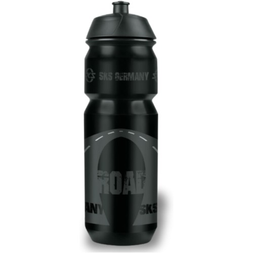SKS Germany Road Bottle, Water Bottle in Cool Road Design, Bicycle Accessories for All Standard Bottle Holders, Leak-proof Push-Pull Valve, Ergonomic Shape, Removable Lid