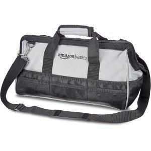 Amazon Basics Tool Bag - 41 cm, Grey, Black