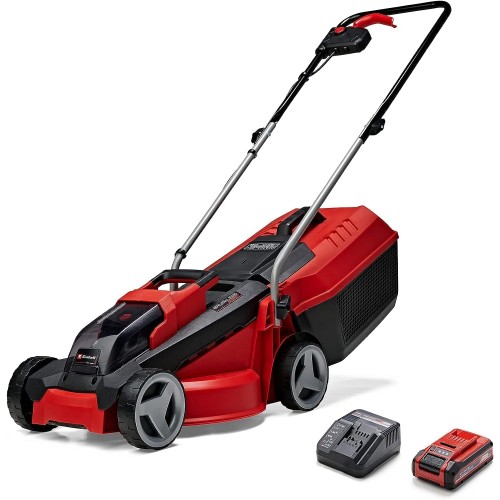 Einhell City Battery-Powered Lawnmower GE-CM 18/30 Li Kit Power X-Change (18 V, 30 cm Cutting Width, up to 150 m², Brushless, 25 L Collection Basket, 30-70 mm Cutting Height, 3.0 Ah Battery + Charger)