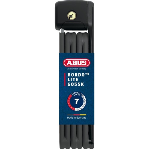 ABUS Bordo Lite 6055K SH Folding Lock with Bracket - Extra Light Bicycle Lock Made of Special Steel - ABUS Security Level 7