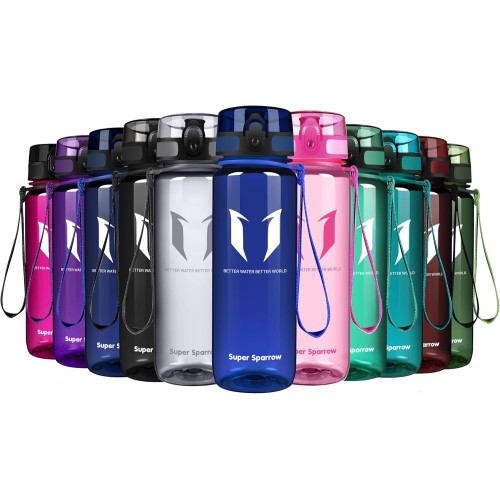 Super Sparrow Drinking Bottle, Tritan Water Bottle, 350 ml, 500 ml, 750 ml, 1000 ml, BPA-Free, Ideal Sports Bottle, for Sports, Bike, Fitness, University or Outdoors, Lightweight, Sustainable