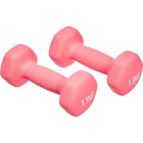 Amazon Basics Neopren Hanteln Gewichte (2er-Sets, 1kg - 5kg Hanteln)