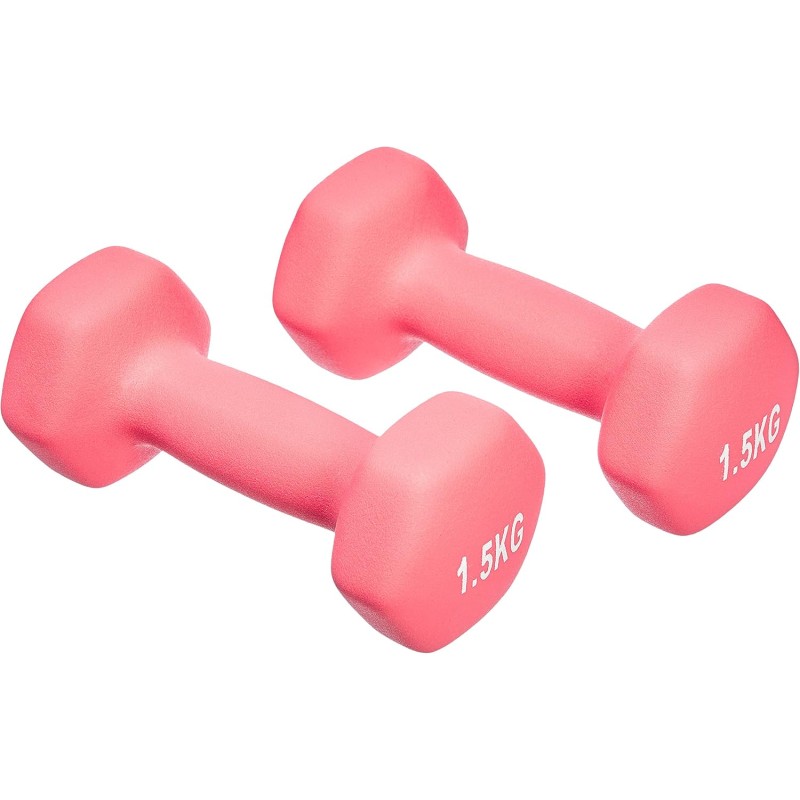 Amazon Basics Neopren Hanteln Gewichte (2er-Sets, 1kg - 5kg Hanteln)