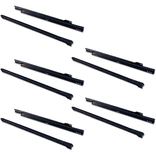 Emuca 5 Set Drawer Guides, black, 3007914