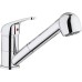 Paini Single Lever Kitchen Sink Mixer Tap Chrome Top Lever Low Spout with Pull Out Hand Shower 2 Jets and Cumulator