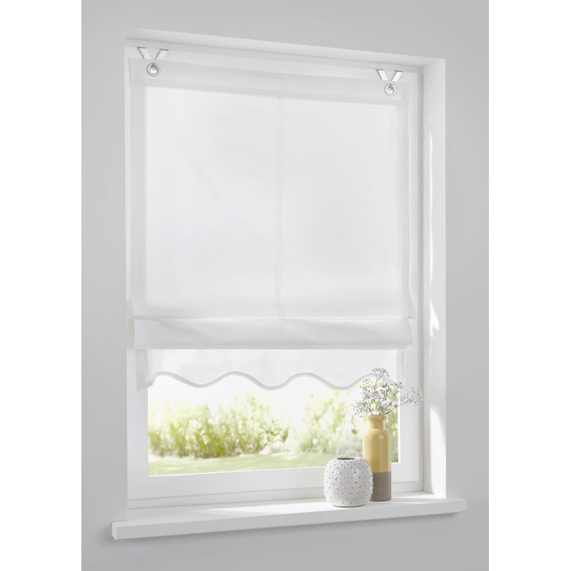 Kutti Olivia Roman Blind with Eyelets Grey / White / Natural / Lavender 45/60/80/100/120 x Height 140 cm