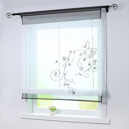 Joyswahl Alina Roman Blind, Voile Roman Curtains with Drawstring, W x H 80 x 120 cm, Grey, Pack of 1