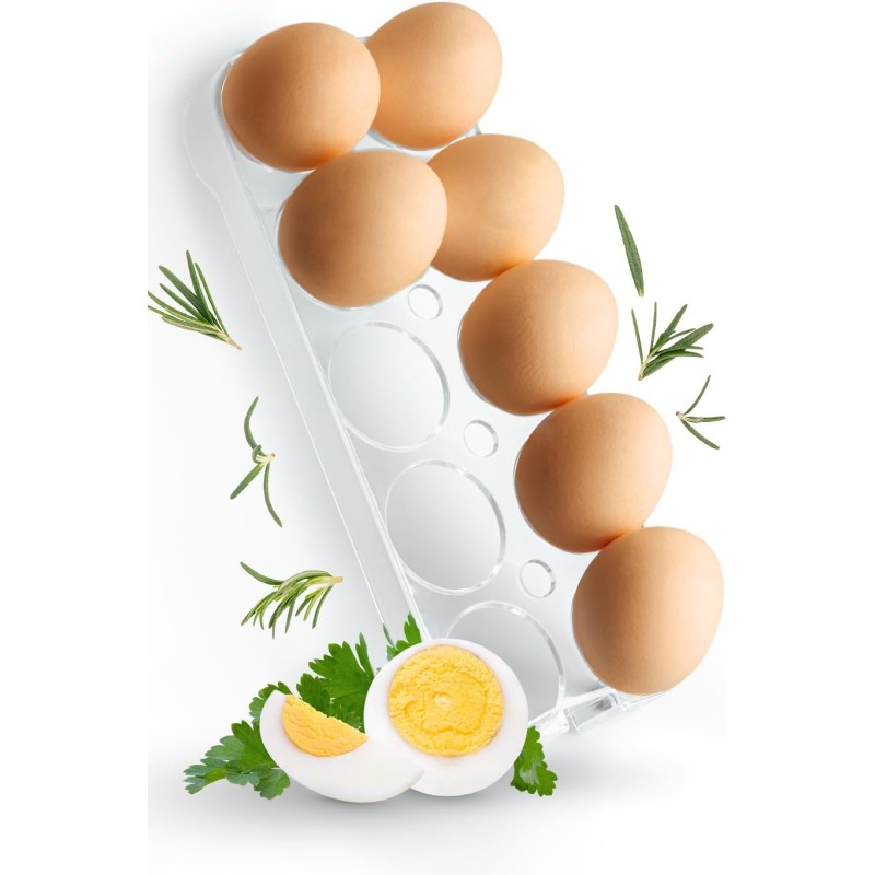 Piebert Universal Egg Holder 2252 for Fridge, Fridge Freezer, Built-In Refrigerator, Stable for 10 Eggs, Dimensions (H x W x D): 2.5 cm x 23.5 cm. x 9.5 cm