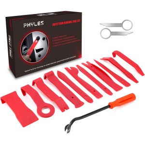 Phyles Car Trim Removal Tool Set, 14 Pieces, Automotive Repair, Universal Tools for Removing Car Door Trim and Panels, Red