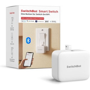 SwitchBot Smart Switch Toggle, интегрирайте превключватели в умния дом, управление чрез приложение и таймер, съвместим с Alexa, Google Home и IFTTT при използване с Hub Mini, бял