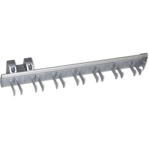 Emuca - Extendable Side Belt Holder for Cabinets, Aluminium and Plastic, Matt Anodized