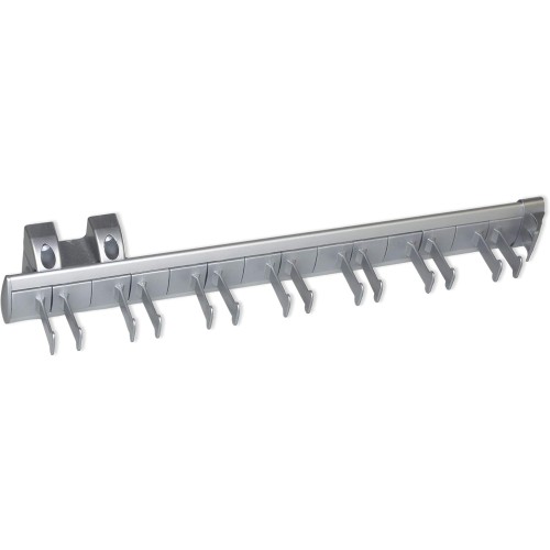 Emuca - Extendable Side Belt Holder for Cabinets, Aluminium and Plastic, Matt Anodized
