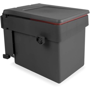 Emuca 8935423 Built-in Waste Bin for Cabinet with Automatic Lid, Anthracite Grey, 15 Litre