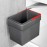 Emuca 8935423 Built-in Waste Bin for Cabinet with Automatic Lid, Anthracite Grey, 15 Litre