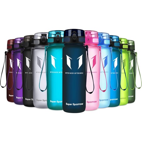 Super Sparrow Drinking Bottle, Tritan Water Bottle, 350 ml, 500 ml, 750 ml, 1000 ml, BPA-Free, Ideal Sports Bottle, for Sports, Bike, Fitness, University or Outdoors, Lightweight, Sustainable