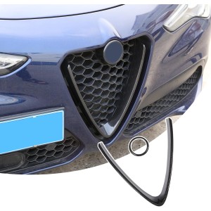 Carbon Fiber Style ABS Plastic Front Grill Decoration Frame Trim For Stelvio 2017 2018 2pcs