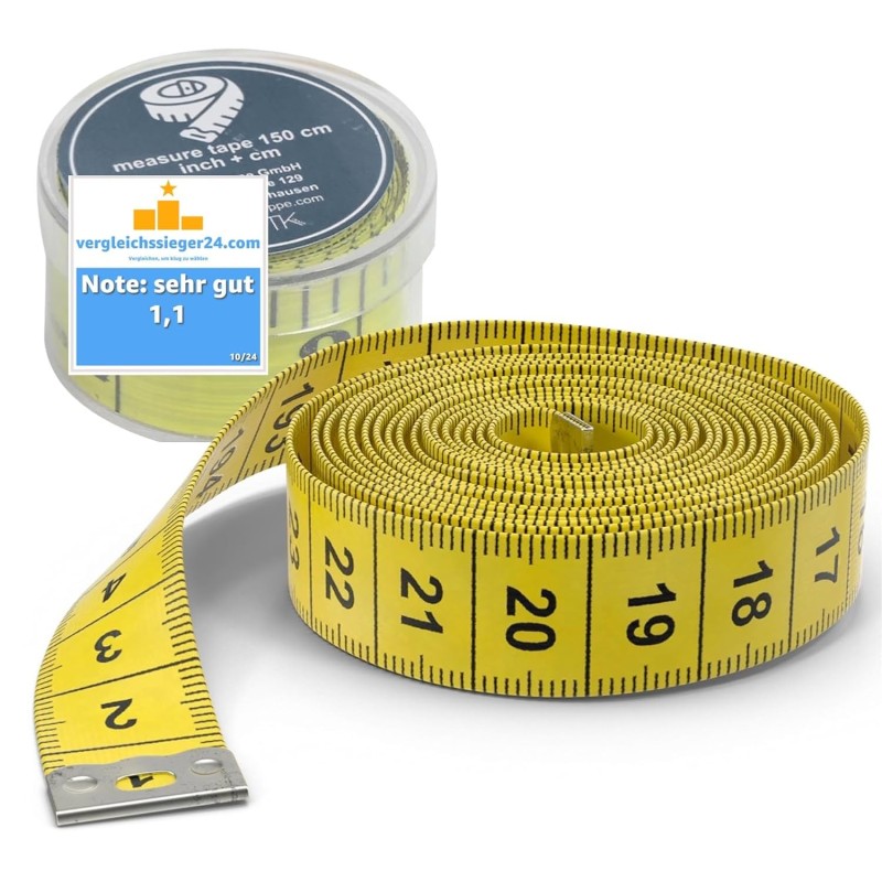 2 in 1 Tape Measure cm + Inch Tailor Tape Measure 150 cm in Storage Box