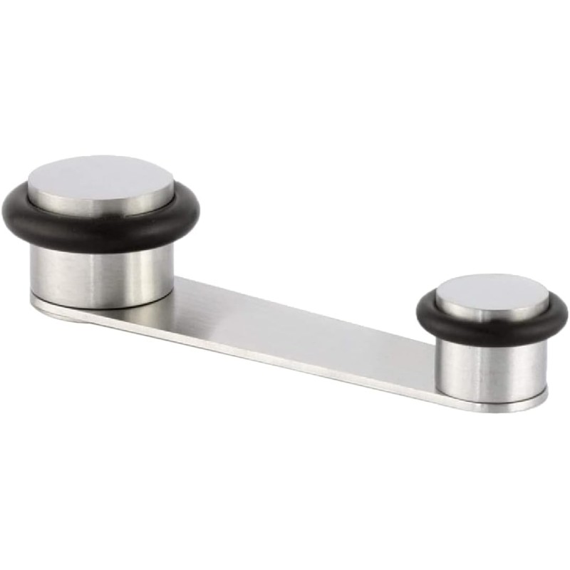 Türstopper mit Drehhalter | Feststeller für Türen bis 50 mm | Gummi Schwarzer | Edelstahl AISI 304 Finish Matt | Enthält Werkzeug, Schraube + Befestigungsdübel | Mod. I-164| EVI Herrajes